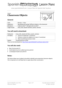 Classroom Objects - Spanish KidStuff