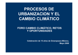 procesos de urbanizacion y el cambio climatico.