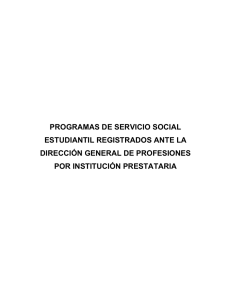 PROGRAMAS DE SERVICIO SOCIAL ESTUDIANTIL