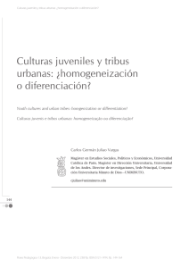 Culturas juveniles y tribus urbanas: ¿homogeneización o