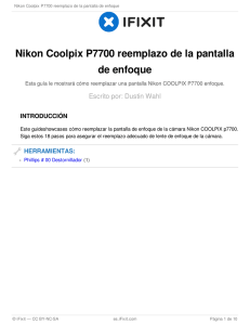 Nikon Coolpix P7700 reemplazo de la pantalla de enfoque