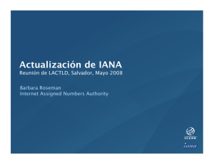 Actualización de IANA - Internet Assigned Numbers Authority