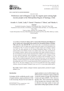 Preferences and willingness to pay for organic pears among high