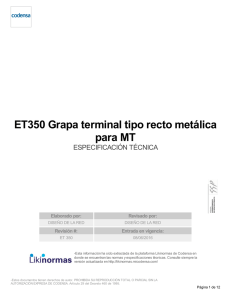 ET350 Grapa terminal tipo recto metálica para MT