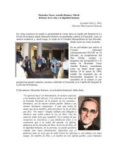 Monseñor Oscar Arnulfo Romero, Mártir defensor de la vida y la