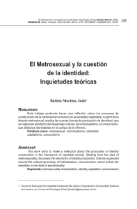 el Metrosexual y la cuestión de la identidad: Inquietudes teóricas