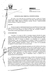 SENTENCIA DEL TRIBUNAL CONSTITUCIONAL En Lima, a los 9