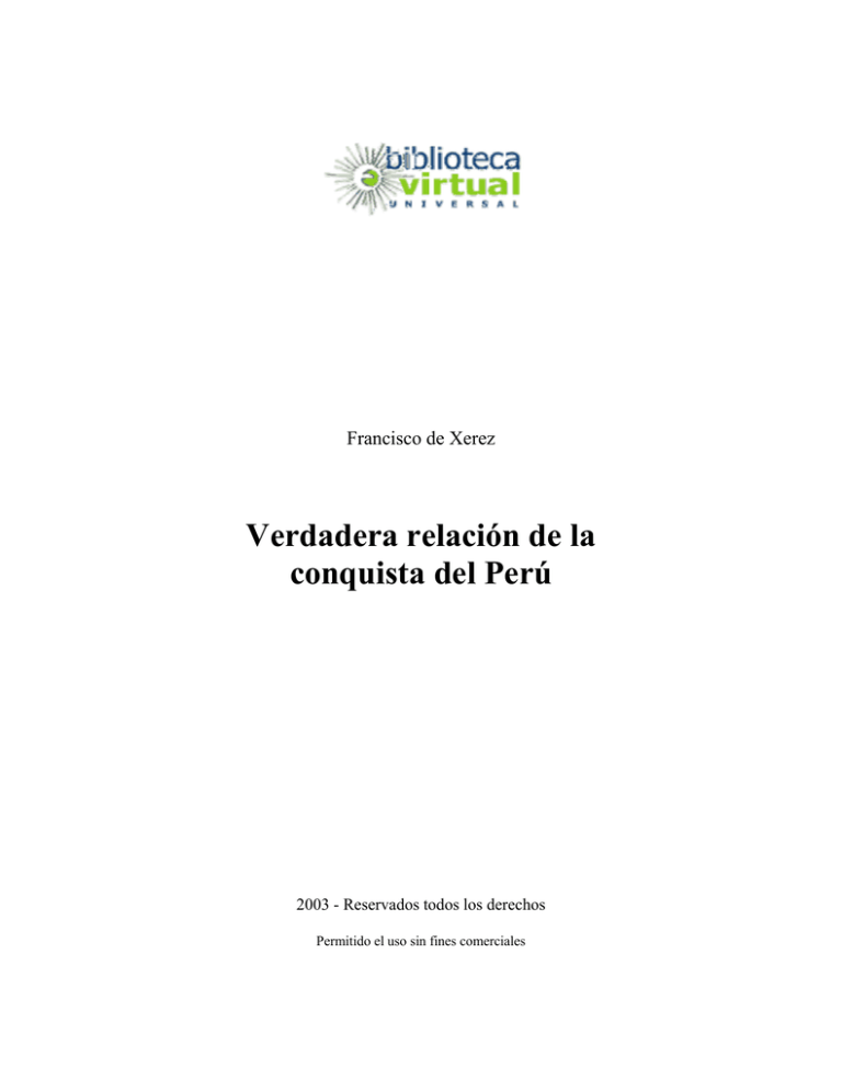 Verdadera relación de la conquista del Perú