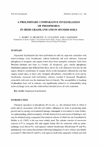 a preliminary comparative investigation of phosphorus in irish