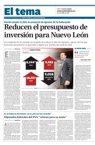 Reducen el presupuesto de inversión para Nuevo León