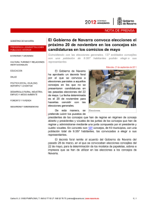 El Gobierno de Navarra convoca elecciones el próximo 20 de