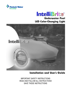 Underwater Pool LED Color-Changing Light Installation and User`s