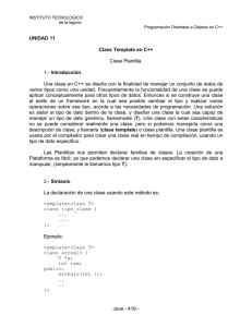 Clases Plantilla - Instituto Tecnólogico de La Laguna
