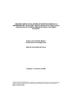 informe de gestion 2005 - Vicerrectoría de Investigaciones