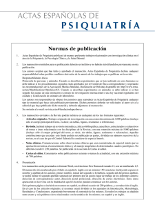Normas de publicación - Actas Españolas de Psiquiatría