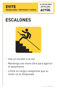 Escalones (Slips, trips, and falls poster)
