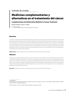 Medicinas complementarias y alternativas en el tratamiento del cáncer