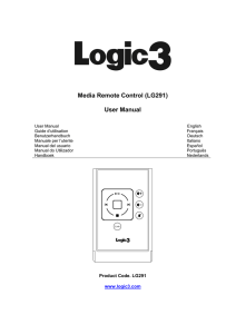 Media Remote Control (LG291) User Manual