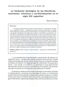 La fundación ideológica de las literaturas nacionales. Literatura y