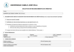 Solicitud de Convalidación - Universidad Camilo José Cela