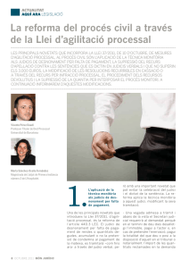 La reforma del procés civil a través de la Llei d`agilitació processal