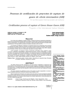 Procesos de certificación de proyectos de captura de gases de