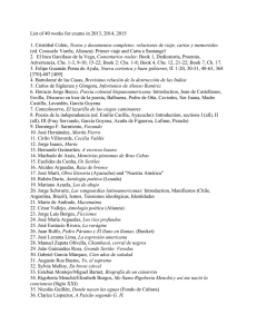 List of 40 works for exams in 2013, 2014, 2015 1. Cristóbal Colón