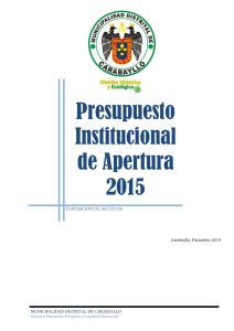 Presupuesto Institucional de Apertura 2015
