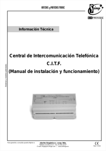 Central de Intercomunicación Telefónica C.I.T.F. (Manual de