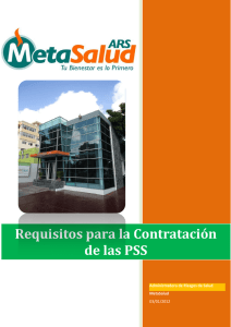 Requisitos para la Contratación de las PSS