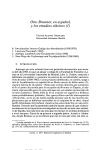 Otto Brunner, en español, y los estudios clásicos (1)