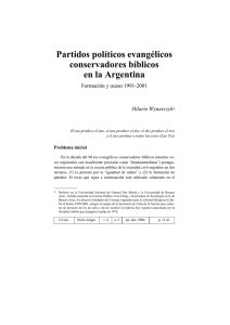 Partidos políticos evangélicos conservadores bíblicos en la Argentina