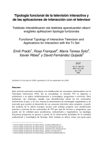 Tipología funcional de la televisión interactiva y de las aplicaciones