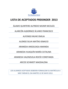 LISTA DE ACEPTADOS PREKINDER 2013