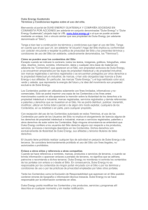 Duke Energy Guatemala Términos y Condiciones legales sobre el