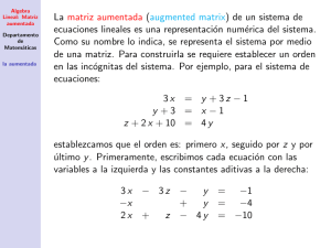 Algebra Lineal: Matriz aumentada