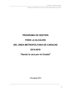 PROGRAMA DE GESTIÓN PARA LA ALCALDÍA DEL ÁREA