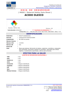 acido oleico - Corporación Química de Venezuela