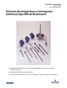 Sensores de temperatura y termopozos estilo DIN de Rosemount