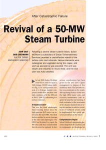 Revival of a 50-MW Steam Turbine