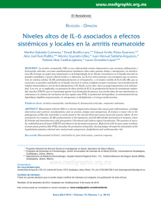 Niveles altos de IL-6 asociados a efectos sistémicos y locales en la