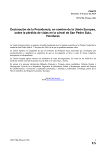 Declaración de la Presidencia, en nombre de la Unión Europea