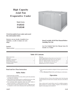 High Capacity Axial Fan Evaporative Cooler