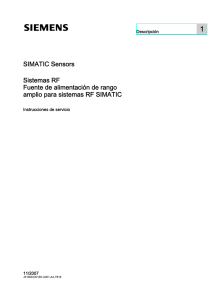 SIMATIC Sensors Sistemas RF Fuente de alimentación de rango