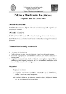 Política y Planificación Lingüísticas
