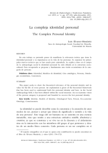 La compleja identidad personal - Revista de Dialectología y