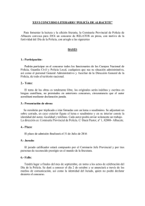 XXVI CONCURSO LITERARIO “POLICÍA DE ALBACETE” Para