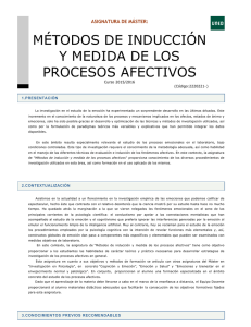 métodos de inducción y medida de los procesos afectivos