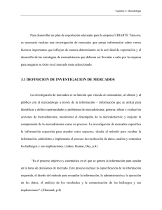 3.1 DEFINICION DE INVESTIGACION DE MERCADOS