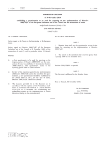 Commission Decision of 30 November 2010 establishing a